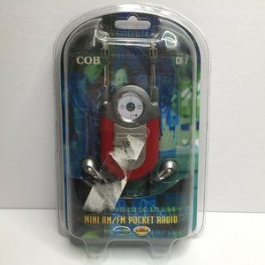Coby Dynamic Bass Boost System Red CX-7 AM/FM Radio Mini Pocket Radio Earbuds